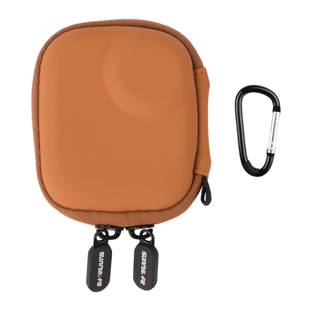 SUNNYLIFE ON-B0101 For DJI Osmo Nano Action Camera Case Portable Leather EVA Storage Bag with Carabiner - Orange - 1