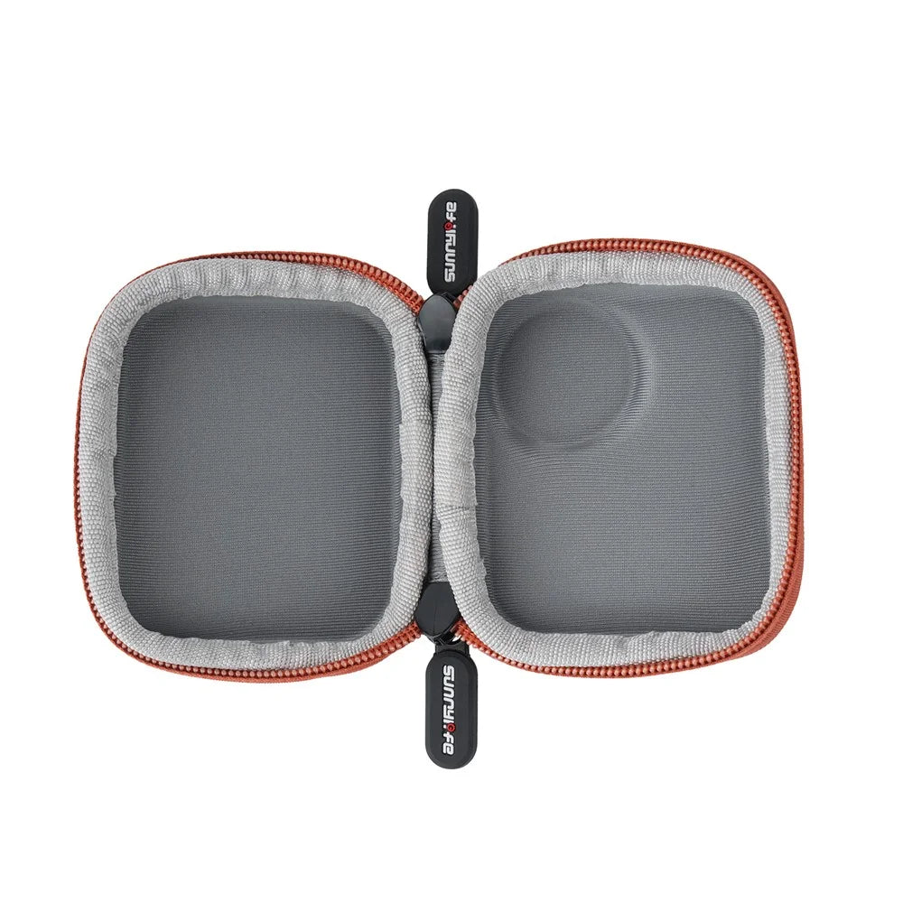 SUNNYLIFE ON-B0101 For DJI Osmo Nano Action Camera Case Portable Leather EVA Storage Bag with Carabiner - Orange - 4
