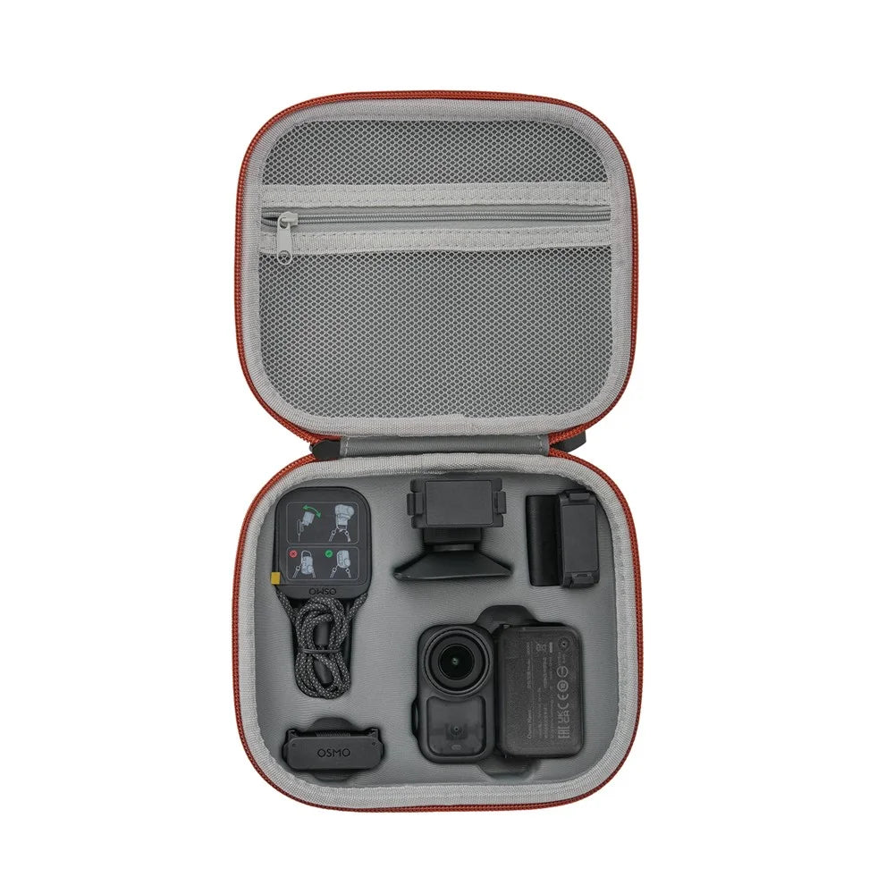 SUNNYLIFE ON-B0102 For DJI Osmo Nano Standard Kit Case Portable Leather EVA Storage Bag with Carabiner - Orange - 5