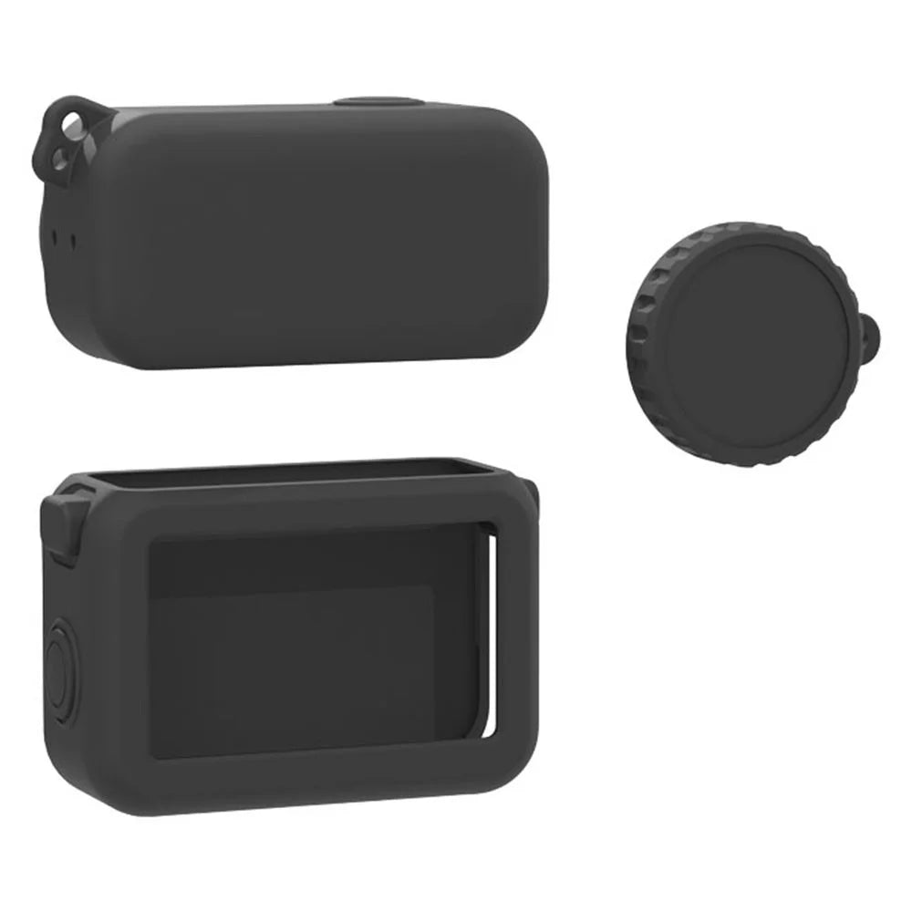 For DJI Osmo Nano Silicone Case Action Camera Protective Cover Dust-Proof with Lens Guard - Black - 2