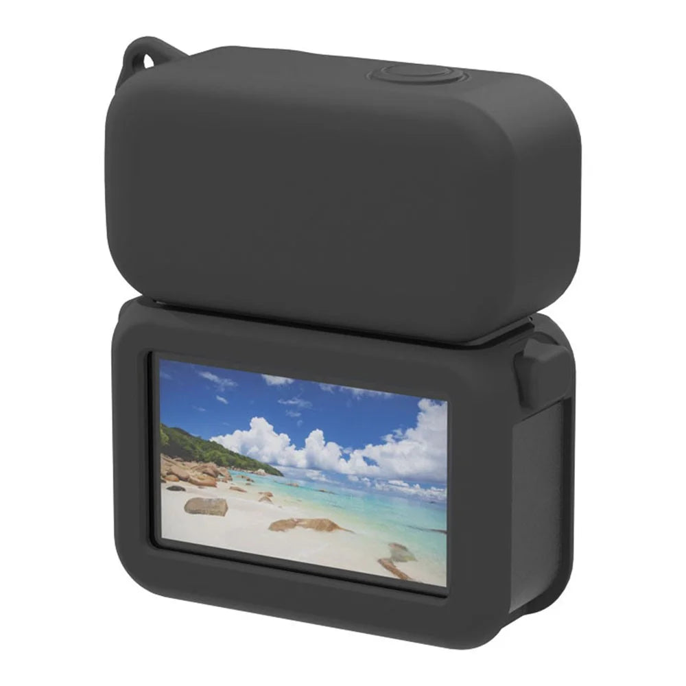 For DJI Osmo Nano Silicone Case Action Camera Protective Cover Dust-Proof with Lens Guard - Black - 3