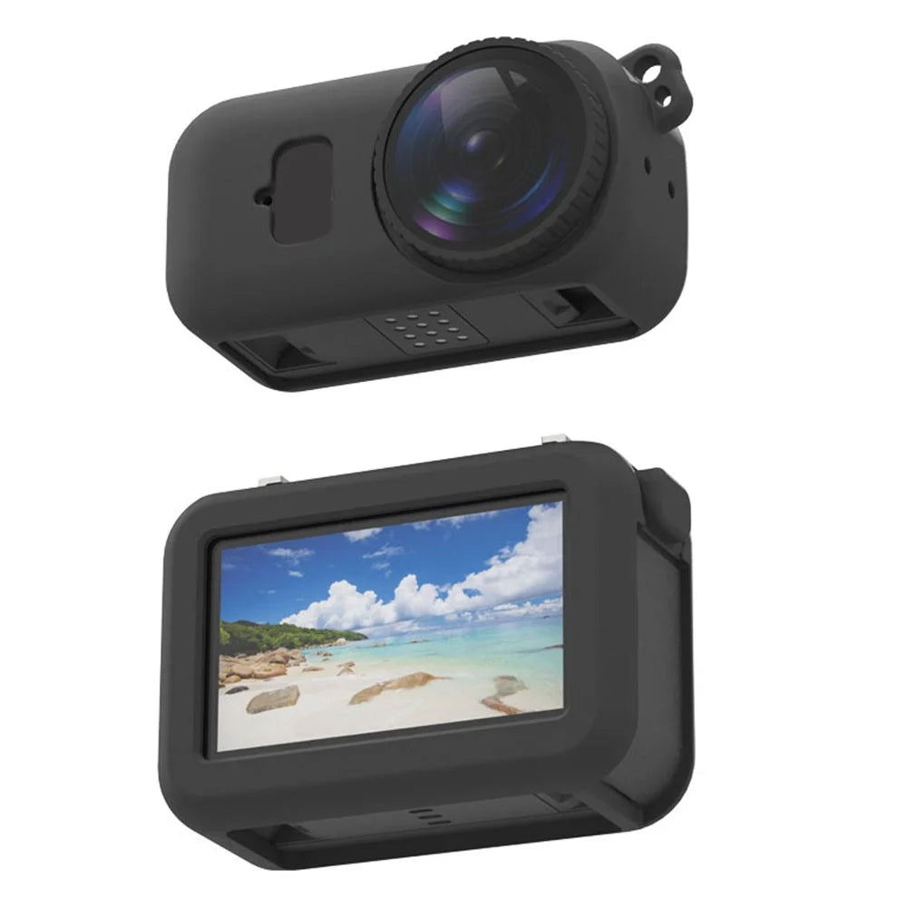 For DJI Osmo Nano Silicone Case Action Camera Protective Cover Dust-Proof with Lens Guard - Black - 5