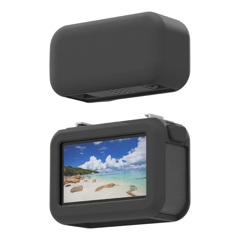 For DJI Osmo Nano Silicone Case Action Camera Protective Cover Dust-Proof with Lens Guard - Black - 6