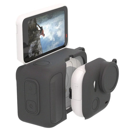 For Insta360 Go Ultra Protective Cover Action Camera and Lens Silicone Case Dust-Proof Scratch-Resistant Shock-Absorbing - Black - 1