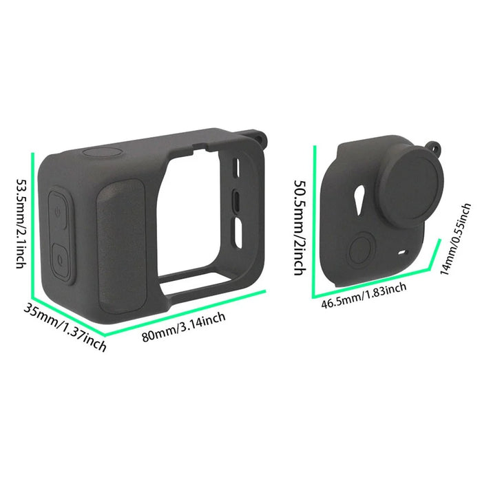 For Insta360 Go Ultra Protective Cover Action Camera and Lens Silicone Case Dust-Proof Scratch-Resistant Shock-Absorbing - Black - 6