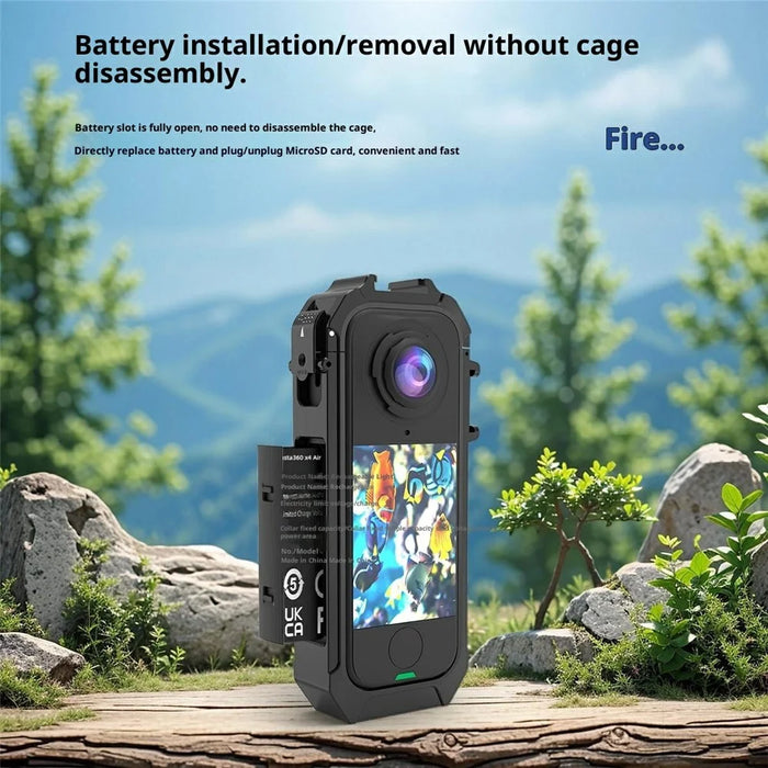 For Insta360 X4 Air Camera Cage Quick Release Magnetic Base Plastic Protective Frame - 5