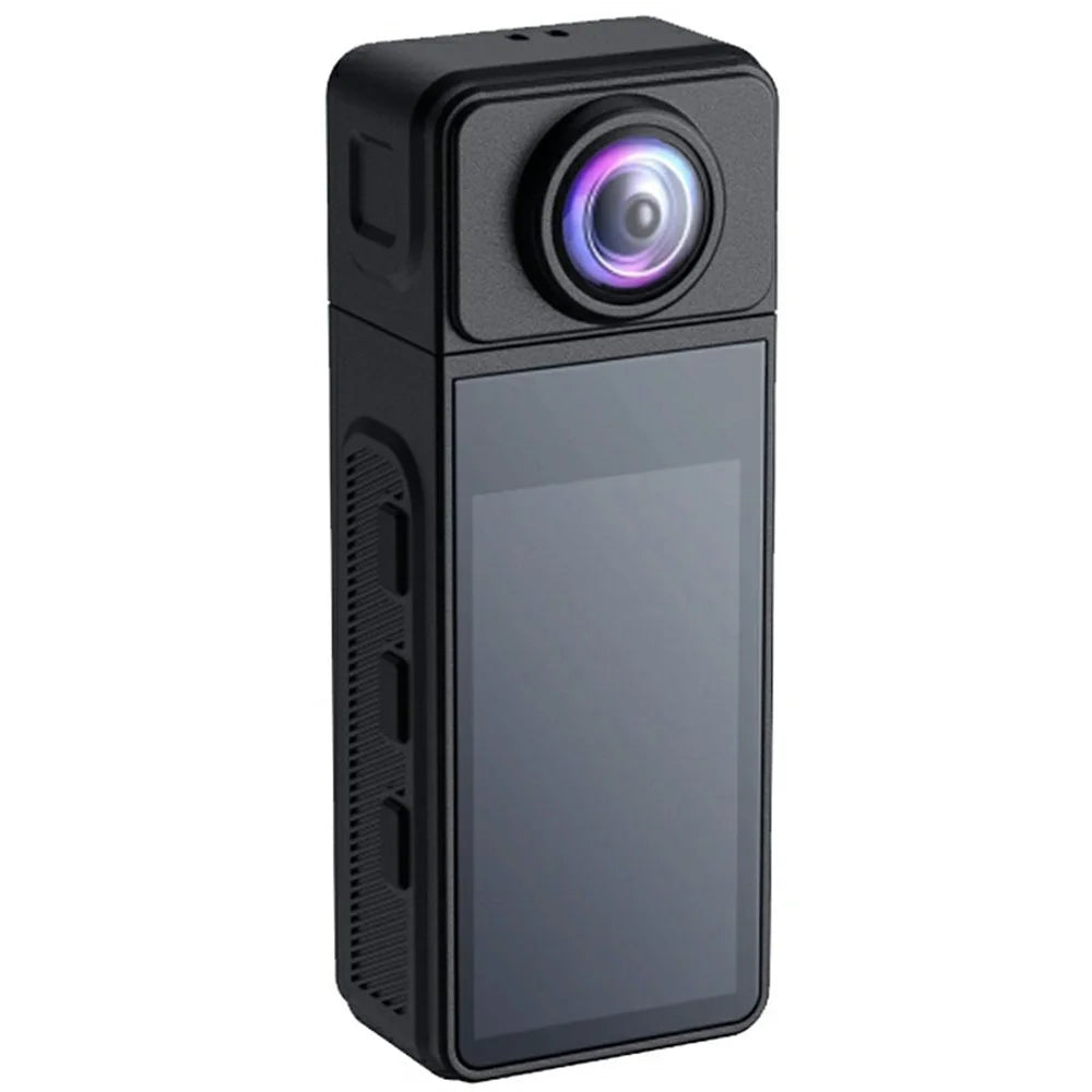 4K Magnetic Thumb Action Camera WiFi Pocket Camera with 270° Rotatable Wide-Angle Len for Outdoor Cycling - Black - 1