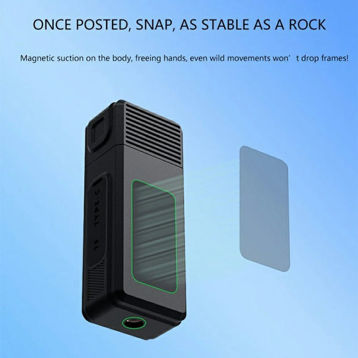 4K Magnetic Thumb Action Camera WiFi Pocket Camera with 270° Rotatable Wide-Angle Len for Outdoor Cycling - Black - 7