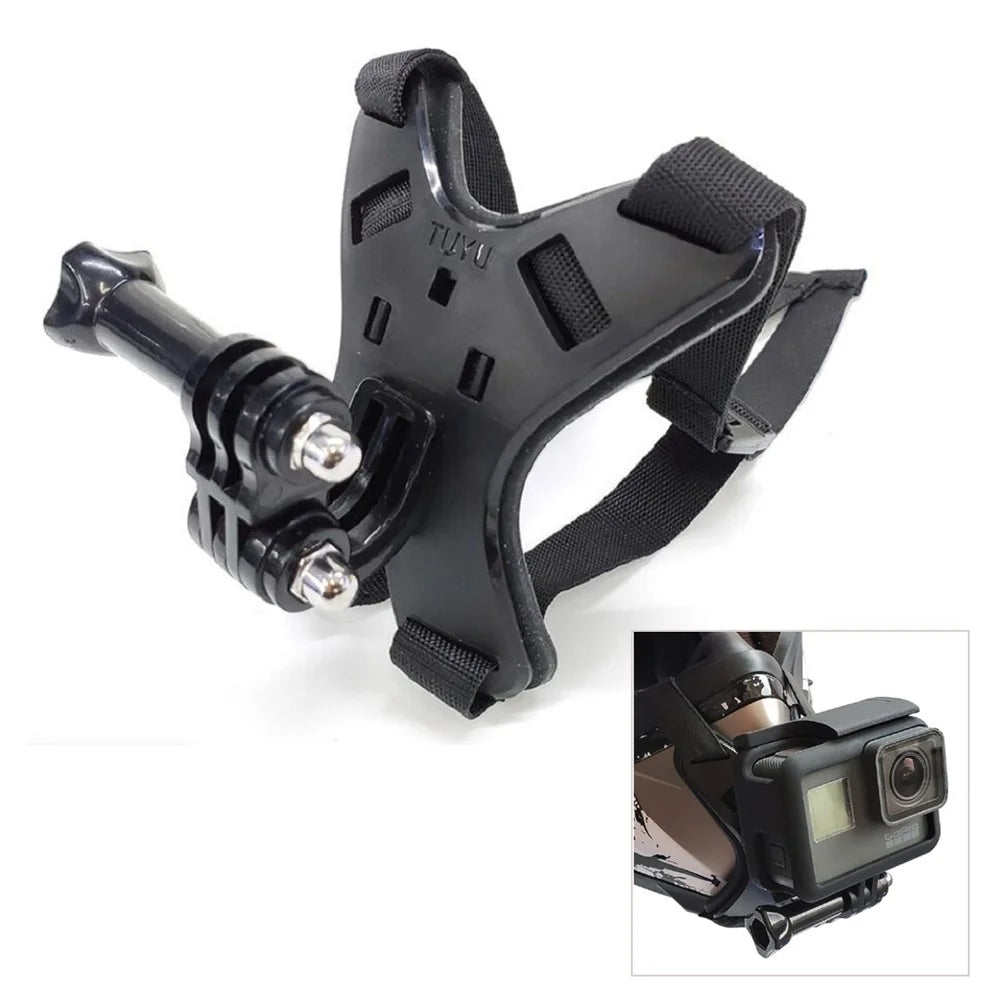 Motorcycle Helmet Chin Stand Mount Holder for GoPro HERO9 Black AT1108 - Black - 1