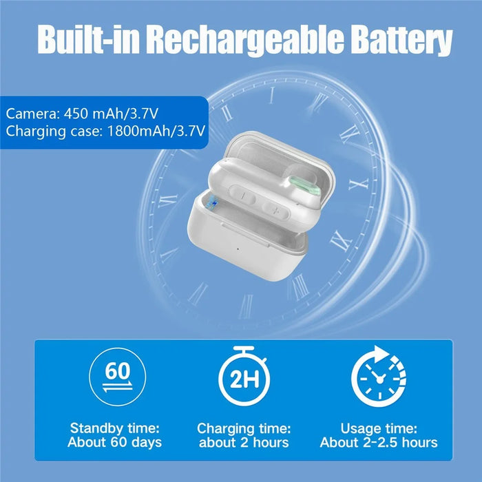A300 1080P Thumb Action Camera with 4K Pixel Sensor WiFi Connectivity Magnetic Back Clip Mini Camera - White - 3