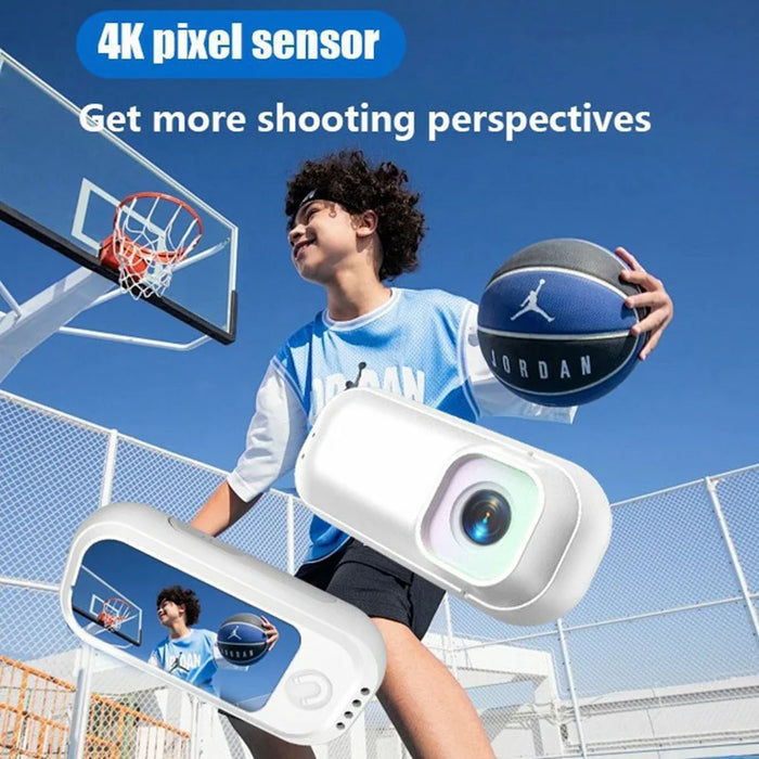 A300 1080P Thumb Action Camera with 4K Pixel Sensor WiFi Connectivity Magnetic Back Clip Mini Camera - White - 6