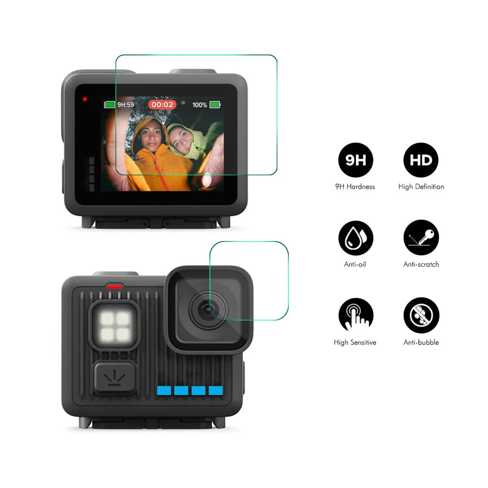 ENKAY HAT PRINCE For GoPro Hero 9 / GoPro LIT Hero High Aluminium-silicon Glass Film   0.2mm 9H Camera Lens + Screen Protector Set - Transparent - 2