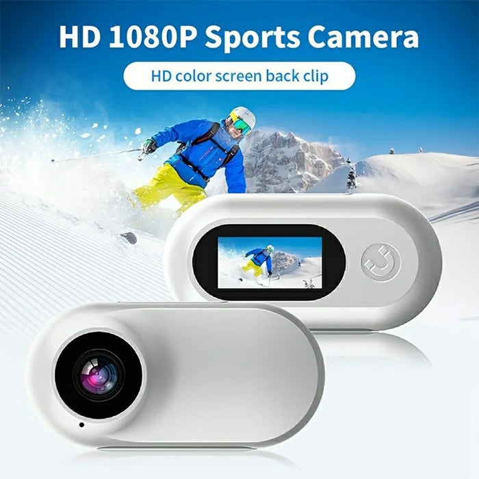 A100 0.96 Inch Screen Thumb Camera 1080P HD Recording Outdoor Sports Pocket Camera with Back Clip - White - 2