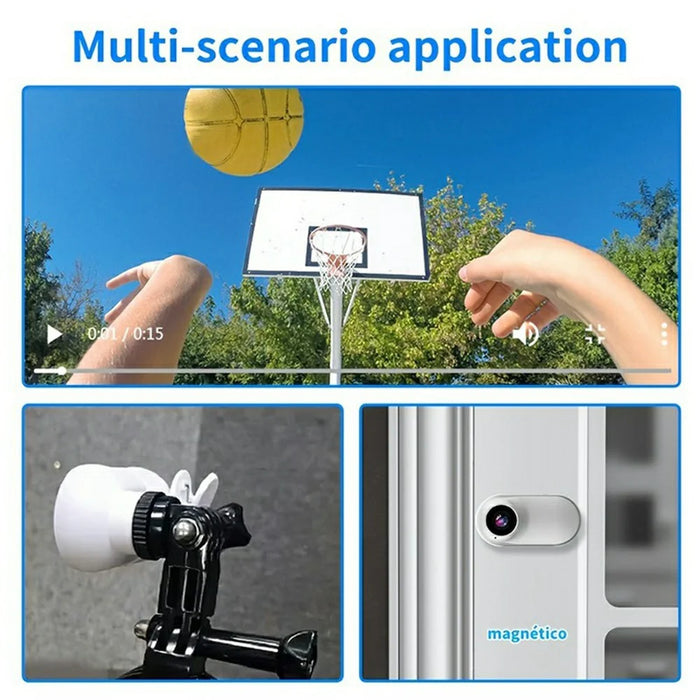 A100 0.96 Inch Screen Thumb Camera 1080P HD Recording Outdoor Sports Pocket Camera with Back Clip - White - 6