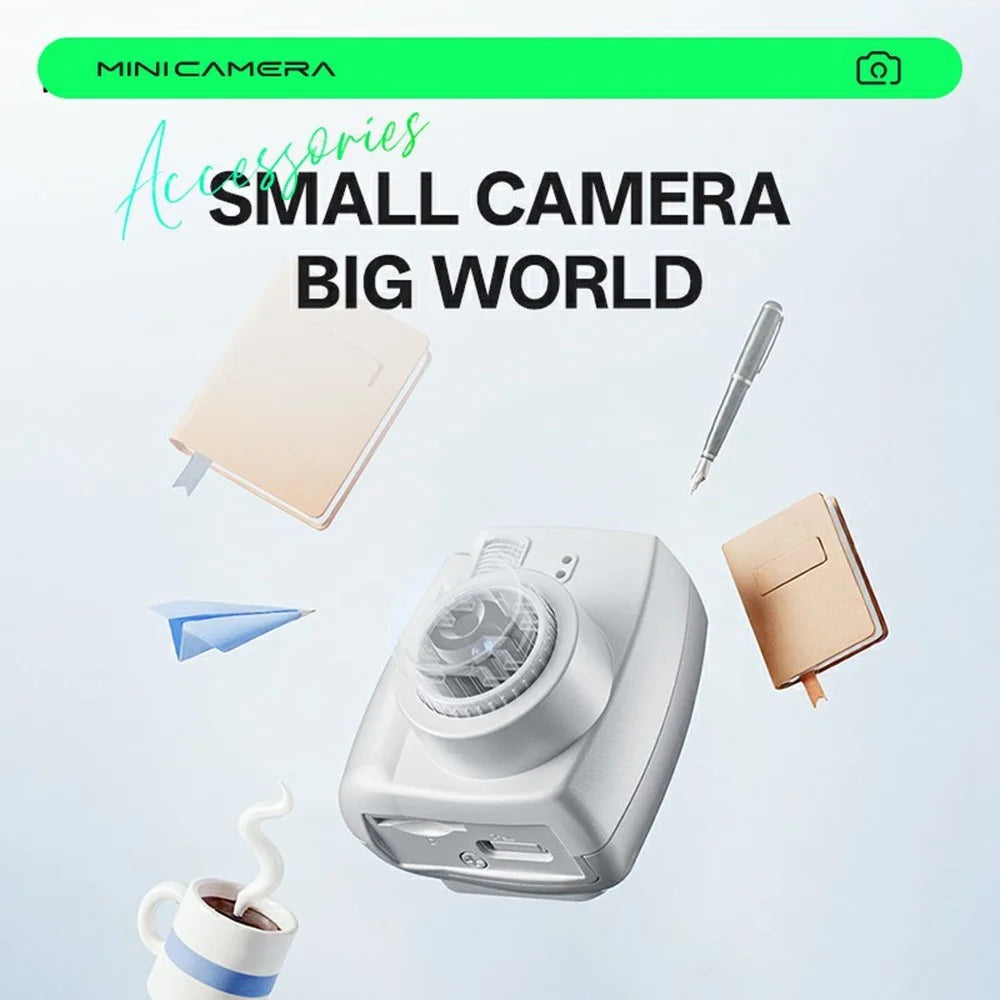 S153 Mini Camera Telescopic Lens 0.96 Inch IPS Screen CCD Retro Digital Camera with Keychain and Metal Lanyard - White - 6