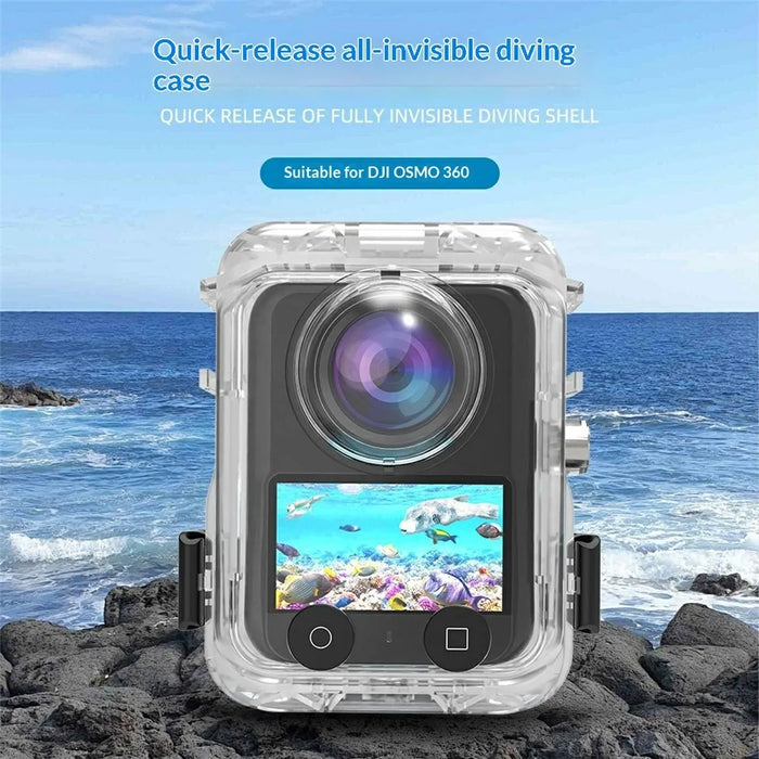 For DJI Osmo 360 Panoramic Action Camera Waterproof Case 60m Underwater Protection Shell Compatible with Magnetic Quick-Release Base - 3
