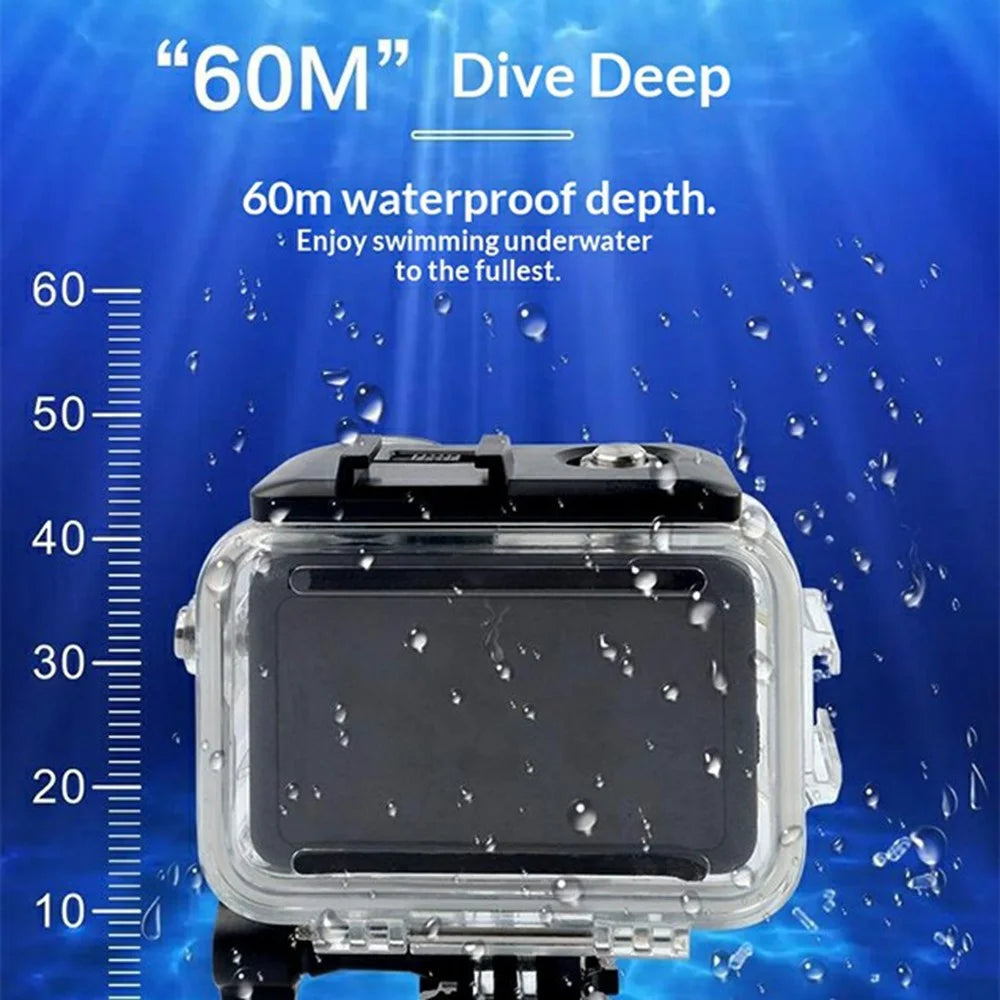 For DJI Osmo Action 6 Waterproof Case 60m Diving Action Camera Protective Shell with HD Tempered Glass Lens - 3