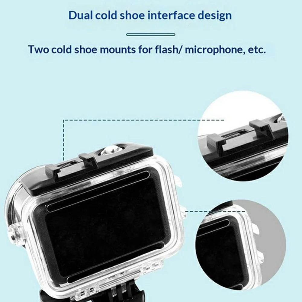 For DJI Osmo Action 6 Waterproof Case 60m Diving Action Camera Protective Shell with HD Tempered Glass Lens - 6
