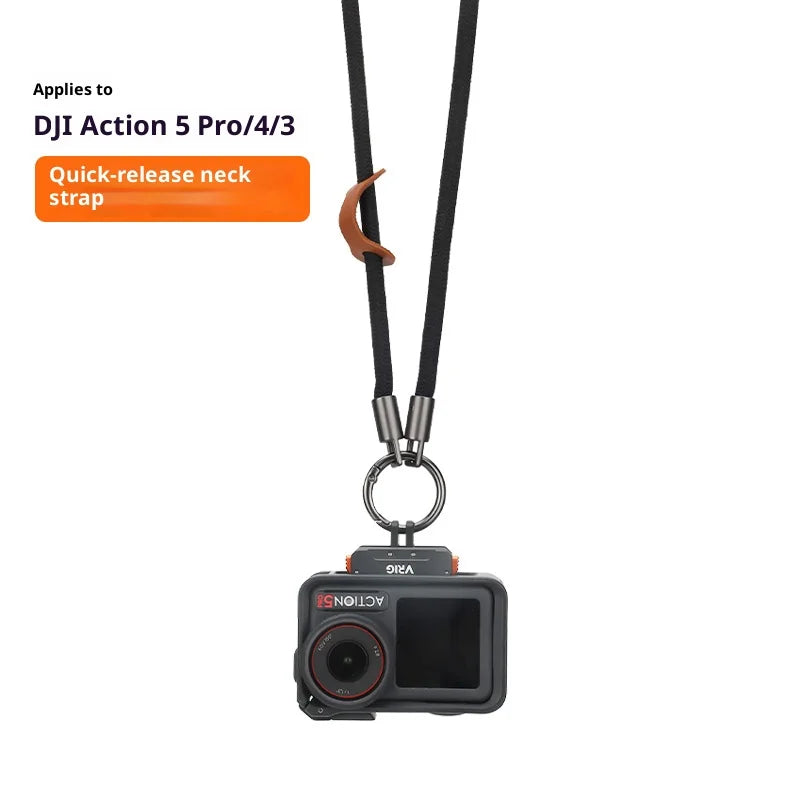VRIG AC-54 90cm Braided Neck Strap for DJI Action/Insta360 Ace/GoPro Action Camera Anti-Loss Quick Release Lanyard - 3
