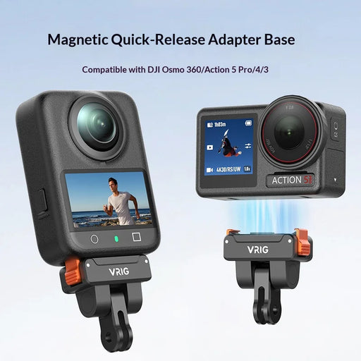 VRIG AC-58 Magnetic Quick Release Adapter for DJI Osmo 360/Action 5 Pro/4/3 Action Camera Mount Base - 2
