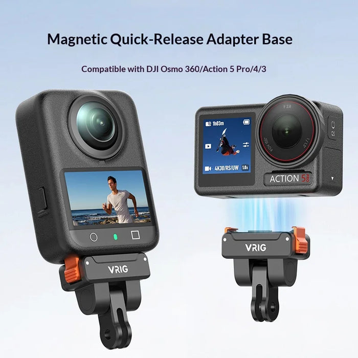 VRIG AC-58 Magnetic Quick Release Adapter for DJI Osmo 360/Action 5 Pro/4/3 Action Camera Mount Base - 2
