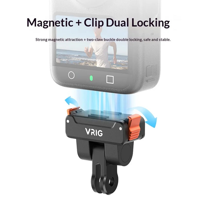 VRIG AC-58 Magnetic Quick Release Adapter for DJI Osmo 360/Action 5 Pro/4/3 Action Camera Mount Base - 3
