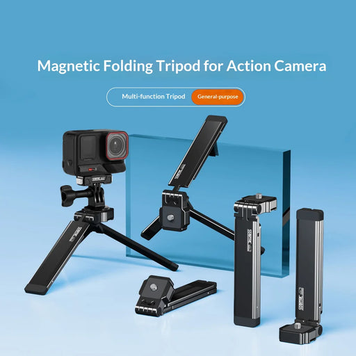 STARTRC Universal Action Camera Mount Aluminum Alloy Magnetic Folding Tripod Stand with 1/4 Screw - 2