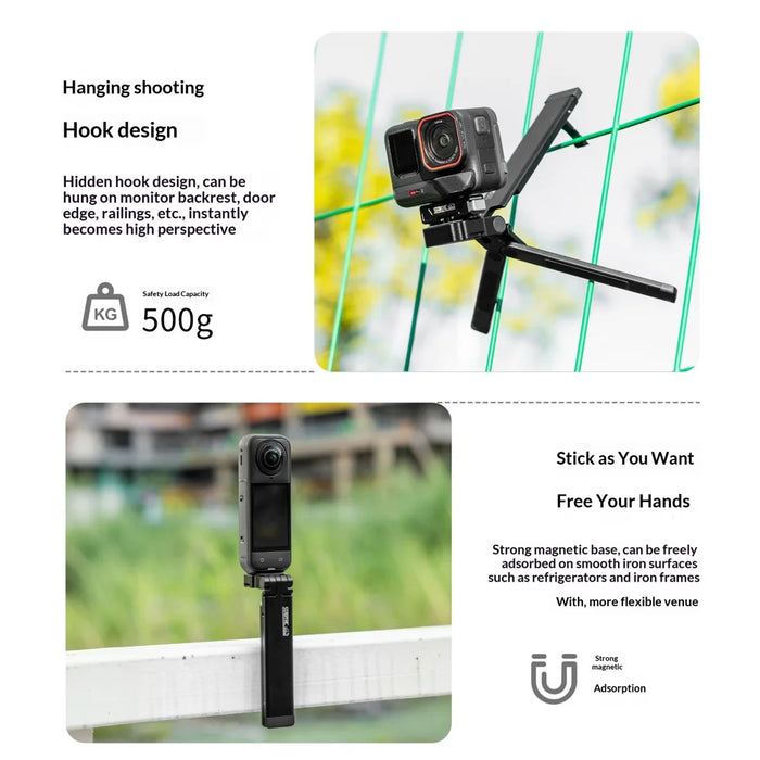 STARTRC Universal Action Camera Mount Aluminum Alloy Magnetic Folding Tripod Stand with 1/4 Screw - 5
