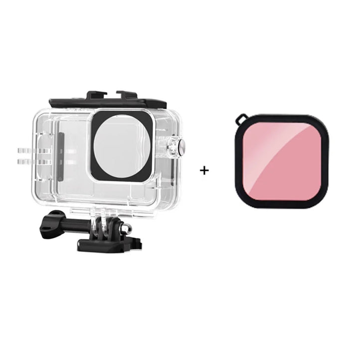 For DJI Osmo Action 6 Camera Underwater Diving Housing 45m Waterproof Case with Filter - Waterproof Case+Pink Filter - 1