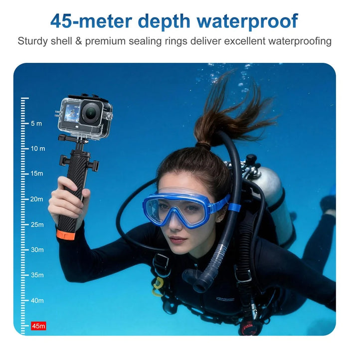 For DJI Osmo Action 6 Camera Underwater Diving Housing 45m Waterproof Case with Filter - Waterproof Case+Pink Filter - 7