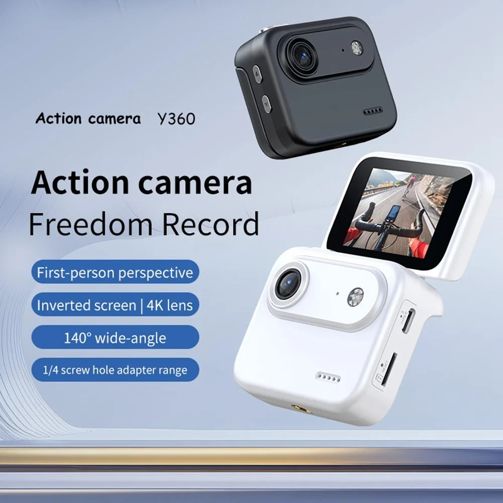 Y360 2.0 Inch Flip Screen Action Camera 4K HD Photo Video Recording Sports Cam for Vlogging  /  Outdoor Activities - Black - 5