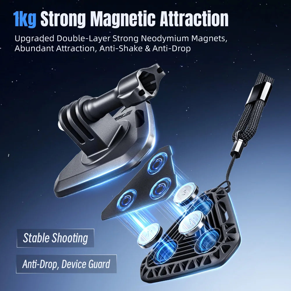 STARTRC For DJI Osmo Action 6 / GoPro Camera Magnetic Neck Bracket Wearable Neck Mount Stand - Black - 5