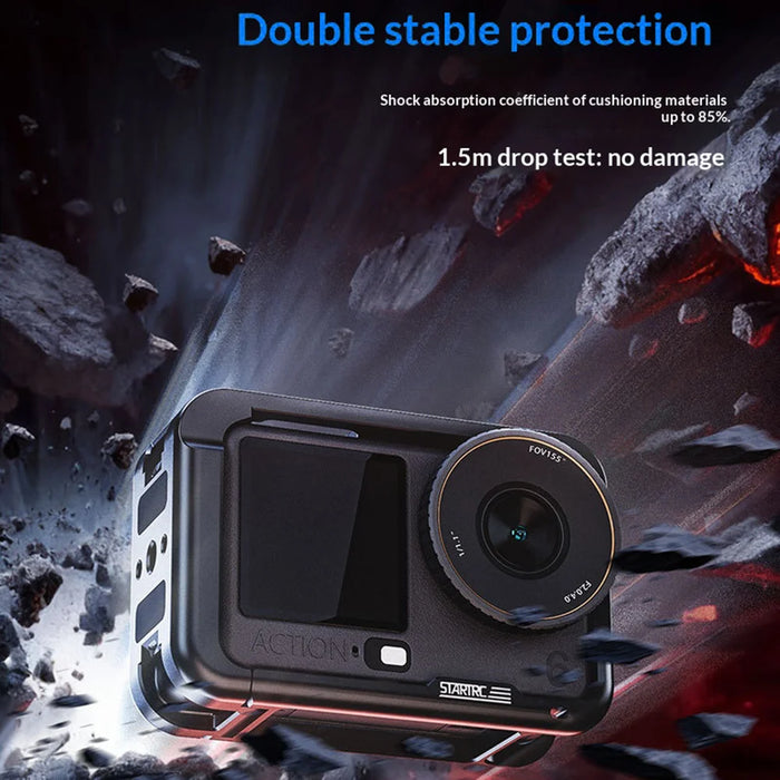 STARTRC For DJI Osmo Action 6 Camera Metal Cage Protective Frame with Cold Shoe Expansion Interface - 7