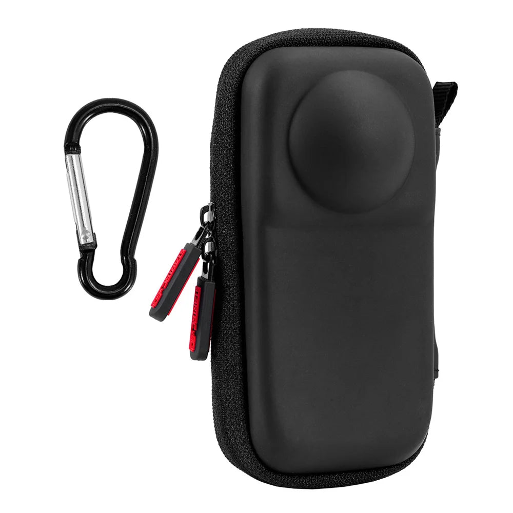 For Insta360 X4 Air Hard Shell Carrying Case PU Leather Panoramic Camera Portable Storage Bag - Black - 1