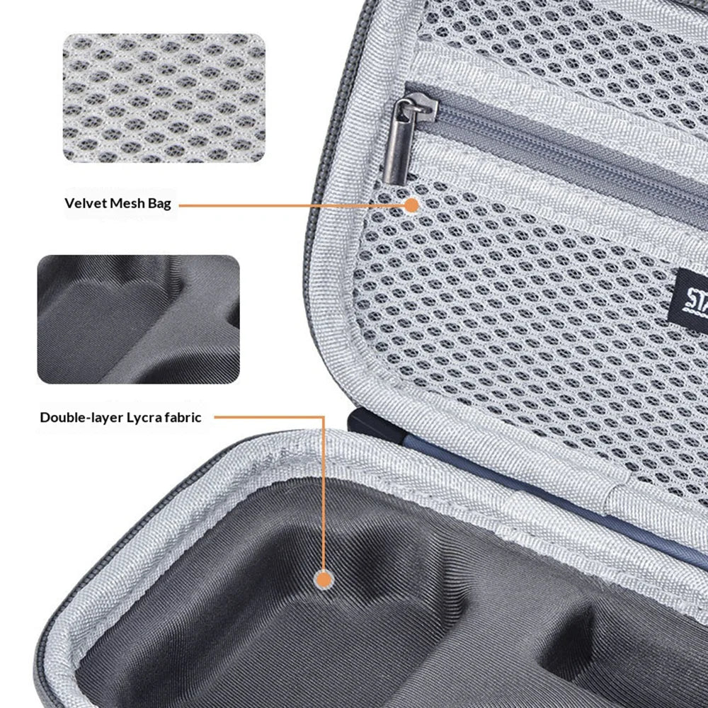 STARTRC For DJI Osmo Action 6 Camera Storage Case PU Leather Portable Protective Carrying Bag - Gray - 5