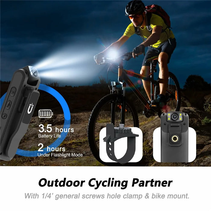 VD01 Portable Body Camera with Magnetic Back Clip HD 1080P Law Enforcement Recorder / Action Cam (No Memory Card) - Black - 4