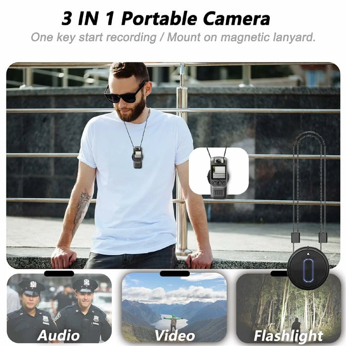 VD01 Portable Body Camera with Magnetic Back Clip HD 1080P Law Enforcement Recorder / Action Cam (No Memory Card) - Black - 5