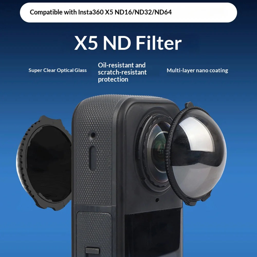 For Insta360 X5 ND Filter Multi-Coated Camera Lens Filter Professional Grade Light Control Optical Glass - ND16 - 2