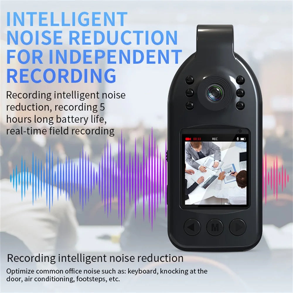 L09 2K HD Video Recorder 1.3 Inch Screen Portable Camcorder for Meeting  /  Law Enforcement (No TF Card) - Black - 2