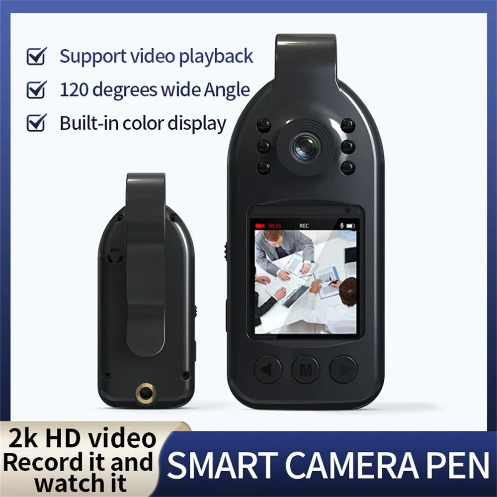 L09 2K HD Video Recorder 1.3 Inch Screen Portable Camcorder for Meeting  /  Law Enforcement (No TF Card) - Black - 4