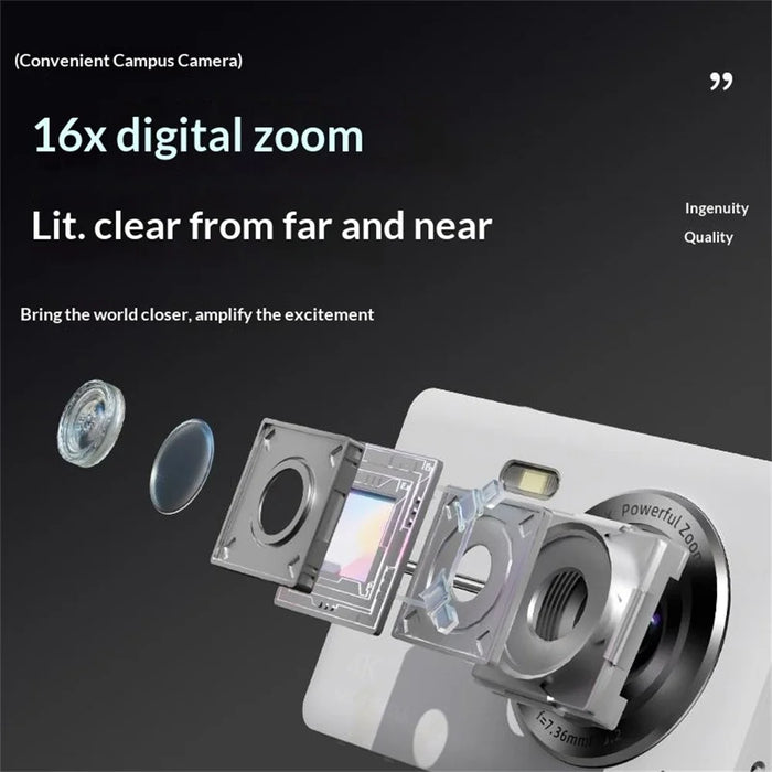 Z17 HD Digital Camera Ultra Thin Retro Portable Student CCD Compact Camera (No Memory Card) - Black - 5