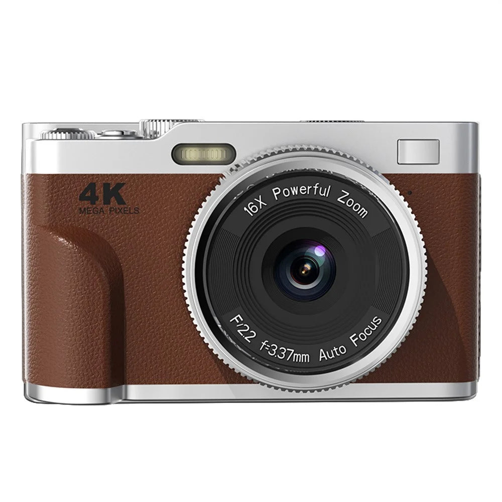 68MP 4K HD Digital Camera 16X Optical Zoom 2.8 Inch IPS Screen AF Auto Focus Camera No Memory Card - Coffee - 1