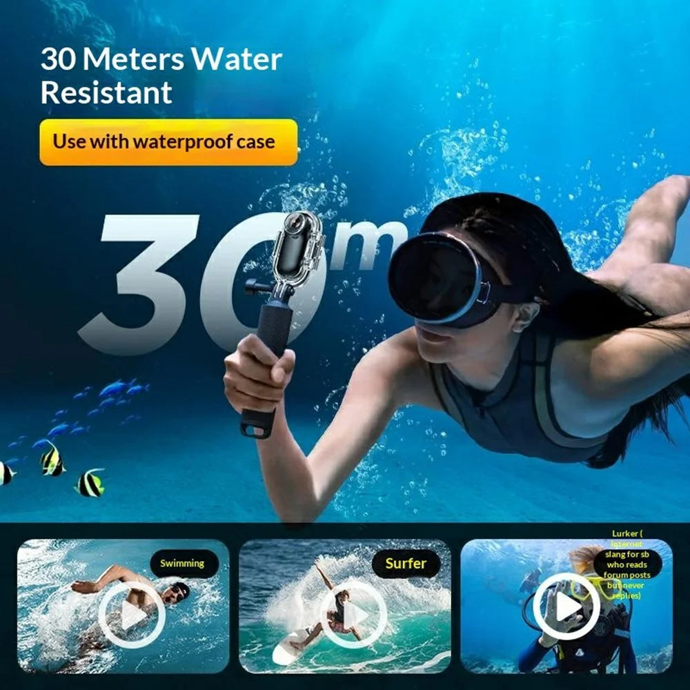 M25 Thumb Sports Camera Pet Collar Recorder 4K HD Action Camera Wide Angle No Memory Card - Black - 3