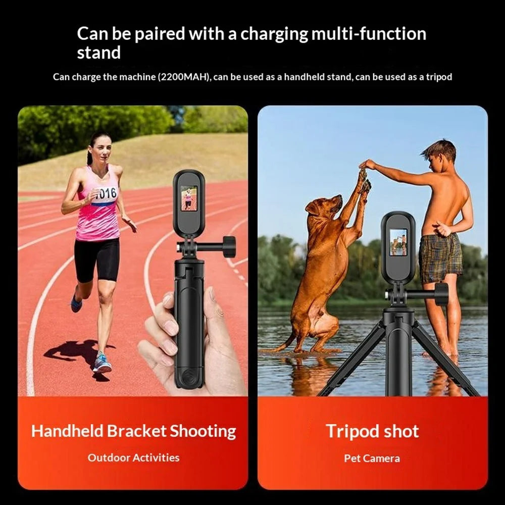 M25 Thumb Sports Camera Pet Collar Recorder 4K HD Action Camera Wide Angle No Memory Card - Black - 4