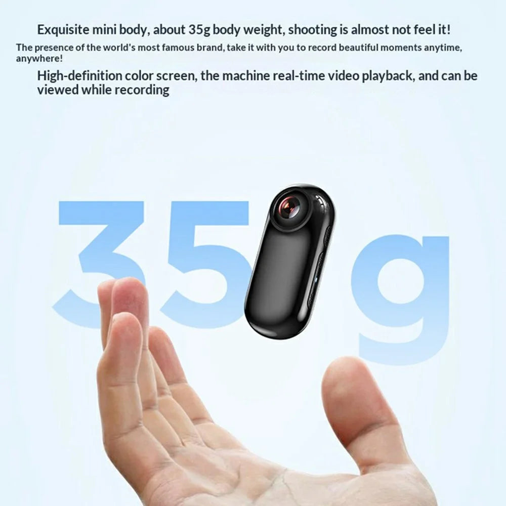 M25 Thumb Sports Camera Pet Collar Recorder 4K HD Action Camera Wide Angle No Memory Card - Black - 6