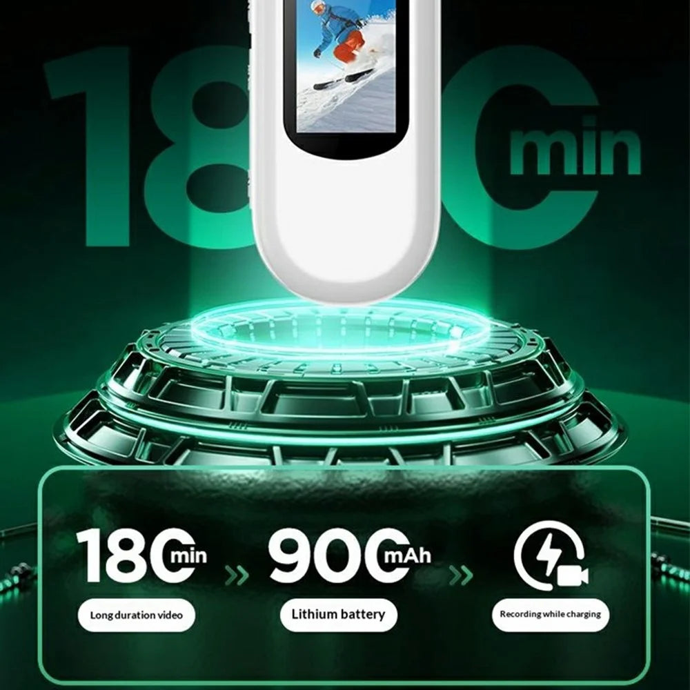 M25 Thumb Sports Camera Pet Collar Recorder 4K HD Action Camera Wide Angle No Memory Card - Black - 7