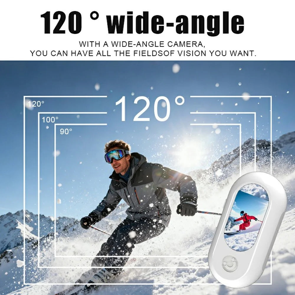 LA10 Thumb Action Camera HD 1080P Portable Outdoor Recorder Anti Shake Back Clip Sports Camera No Memory Card - White - 4