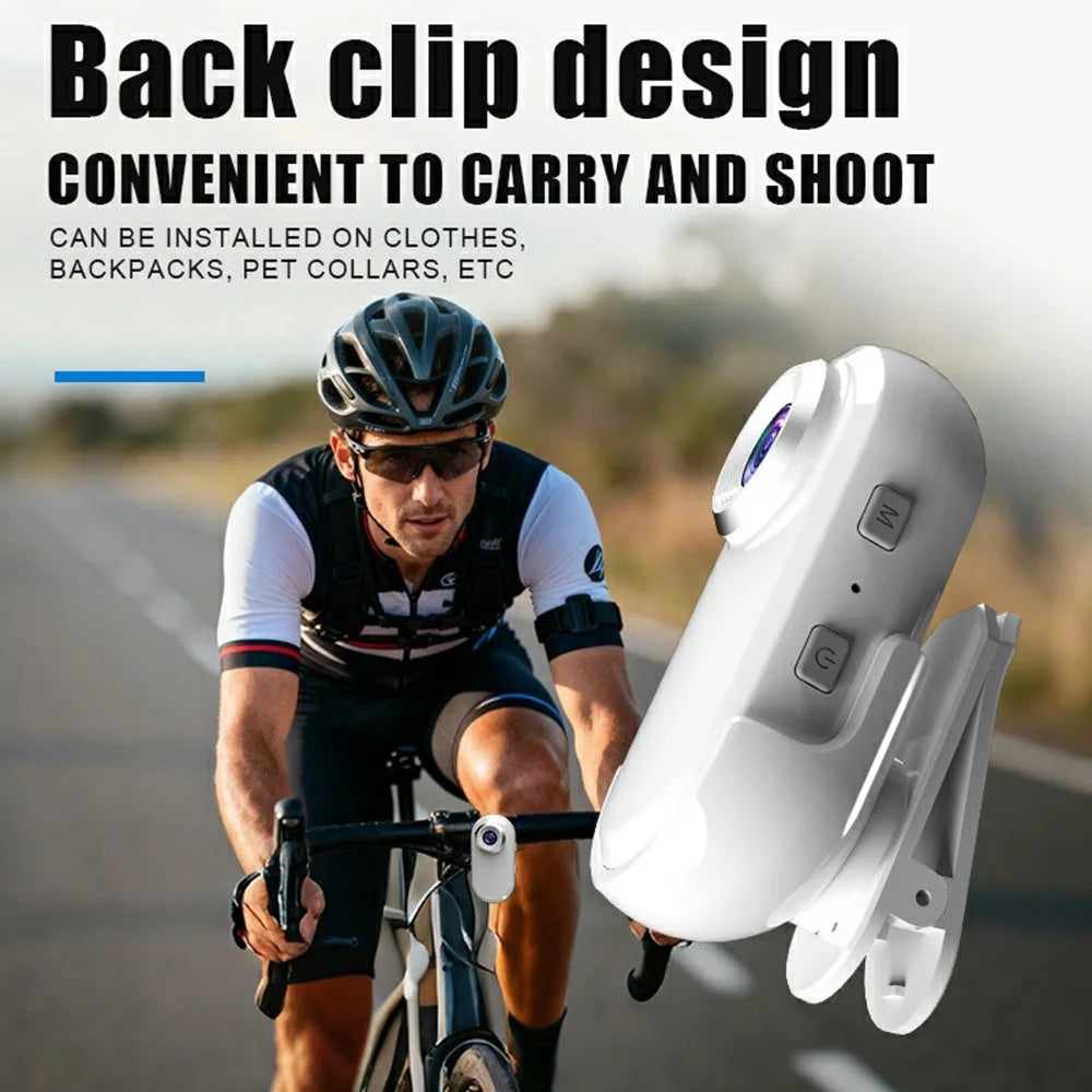 LA10 Thumb Action Camera HD 1080P Portable Outdoor Recorder Anti Shake Back Clip Sports Camera No Memory Card - White - 5