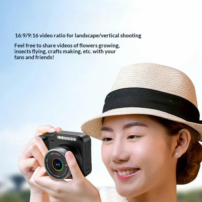 M30 4K Dual Lens Time-Lapse Digital Camera Self-Portrait Vlog Video Mini Camera (without Memory Card) - Black - 4