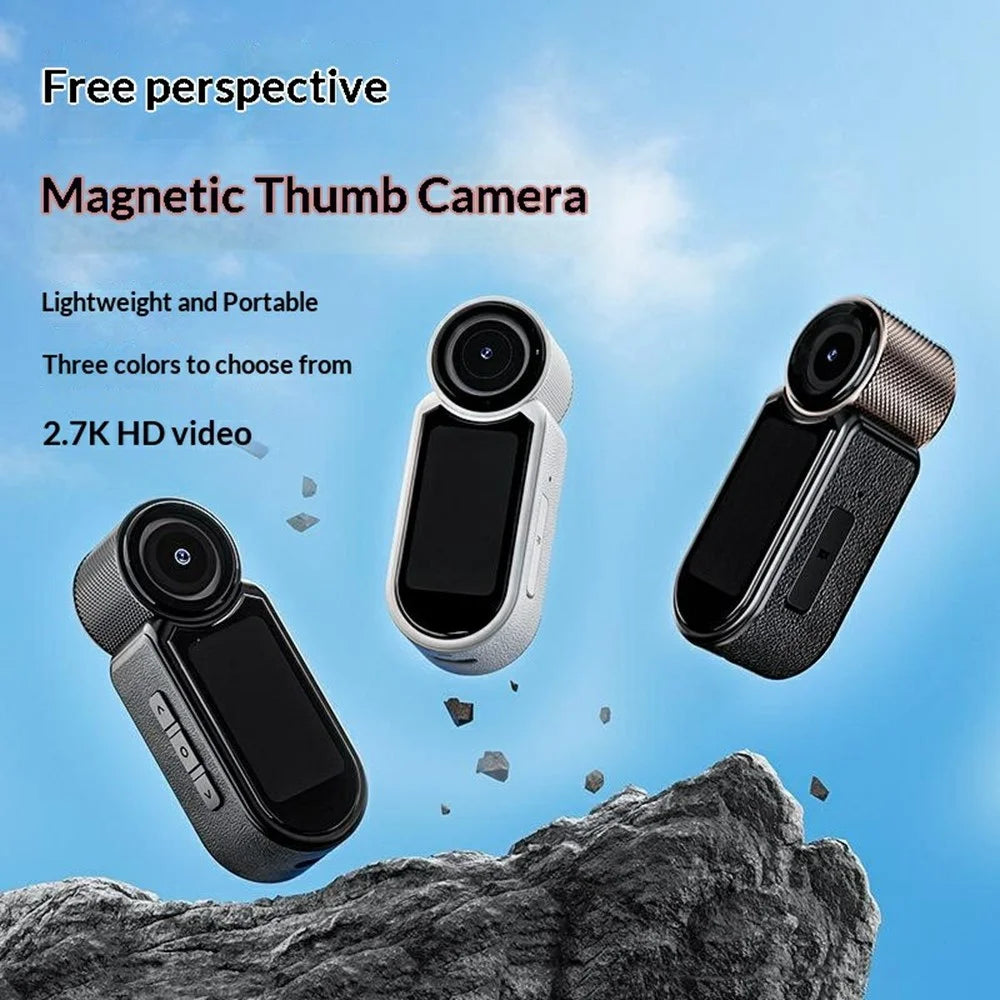 DVD03 Thumb Camera 180° Rotating DV Camcorder Magnetic Sports Camera 2.7K HD Video Recording No Memory Card - White - 4